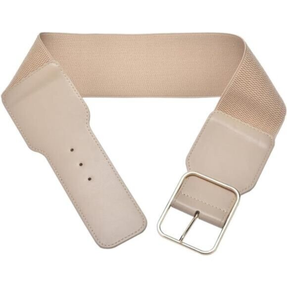 Women's Wide Stretchy Belt 3 Inch khaki - Picture 2 of 5